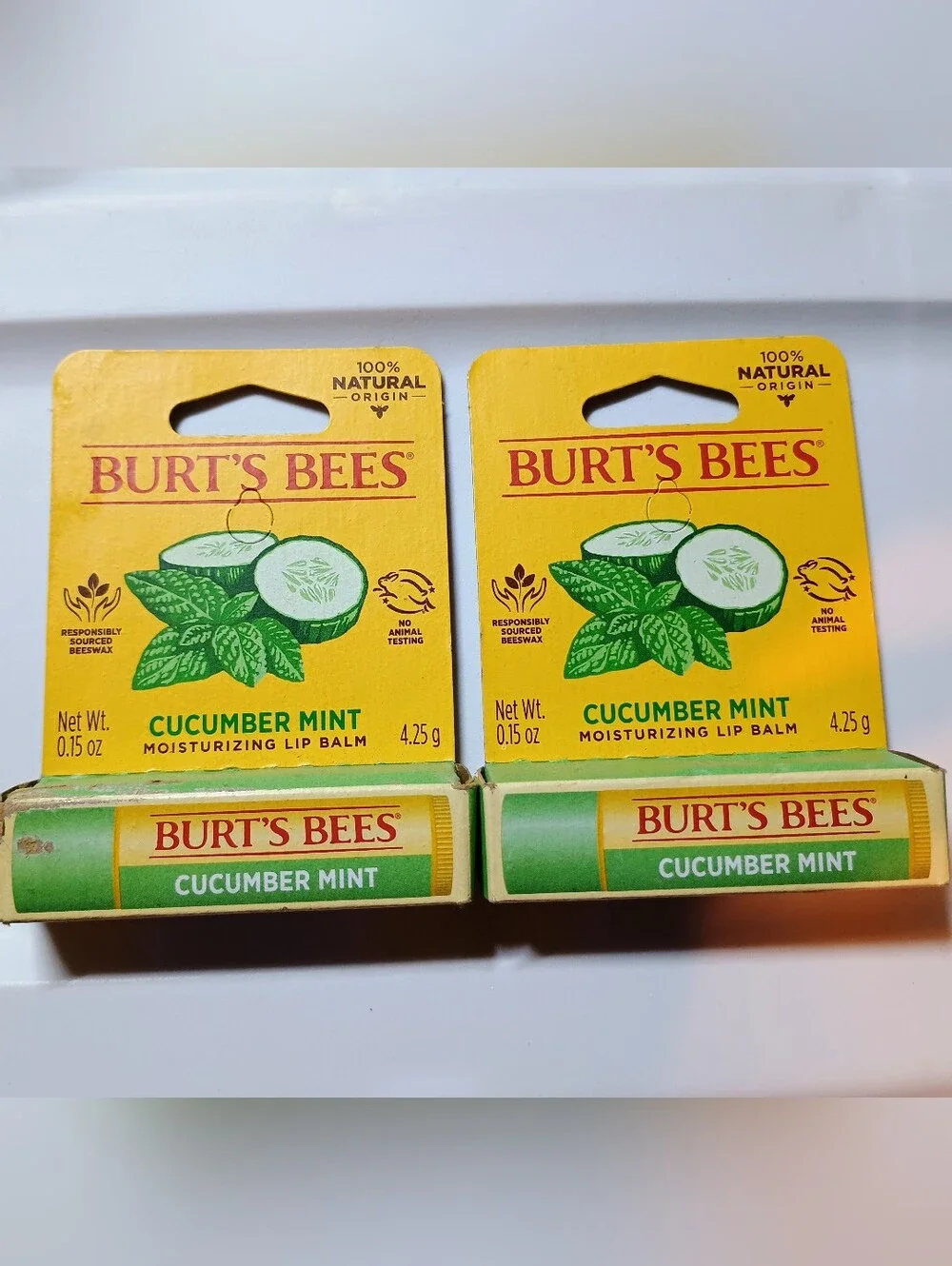 2 x Burt's Bees Cucumber Mint Lip Balm 1 Count